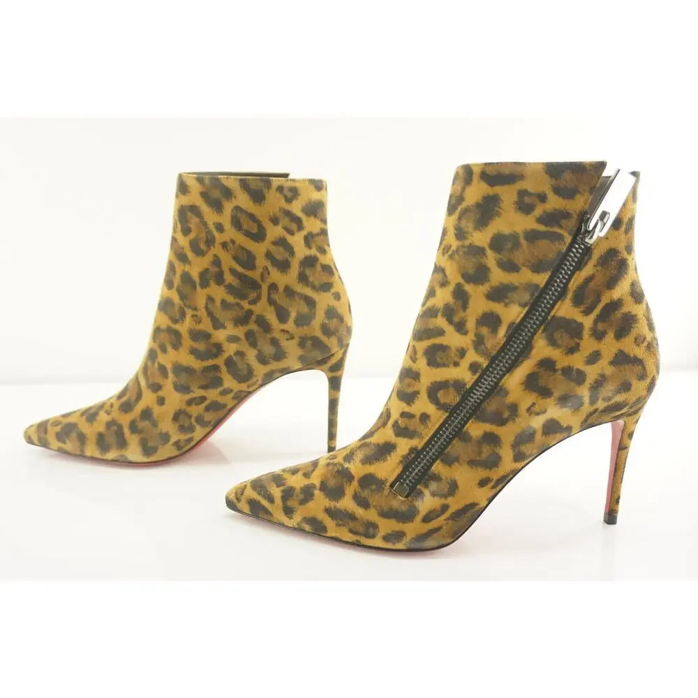 Christian Louboutin Birgikate Stiletto Ankle Bootie Size 35.5 NIB $1245 Leopard